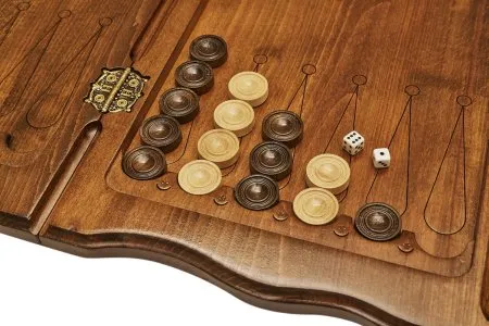 Нарды резные "Корона" с ручкой, Haleyan