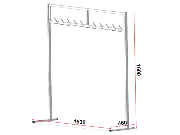 Вешалка мобильная напольная для раздевалок