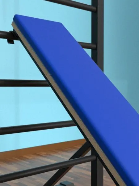 Шведская стенка цельносварная напольная с брусьями 3 в 1 и доской (тип 1)