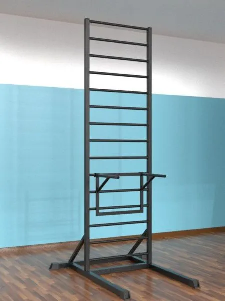 Шведская стенка цельносварная напольная с брусьями (тип 1)