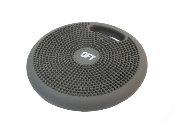 Массажно-балансировочная подушка с ручкой серая