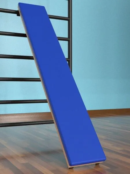 Шведская стенка с регулировкой высоты враспор, с турником и наклонной доской (тип 1)