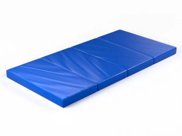 Мат гимнастический складной в три сложения (синий)