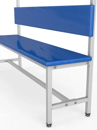 Скамейка для раздевалки с вешалкой, односторонняя, мягкая