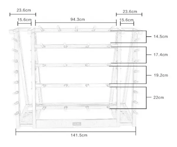 Стойка для памп-штанг на 20 наборов