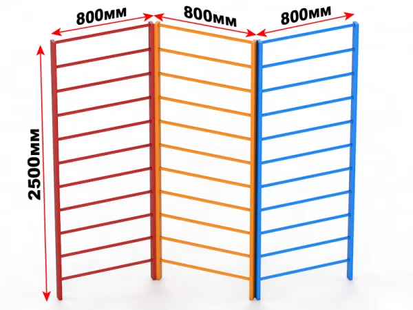 Шведская/гимнастическая стенка трехсекционная уличная