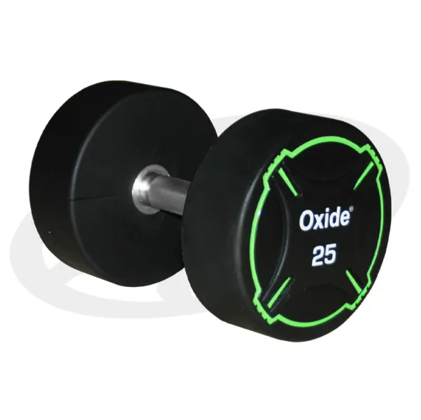 Круглые полиуретановые гантели Oxide Fitness ODB01 - (от 2,5 до 50кг.)