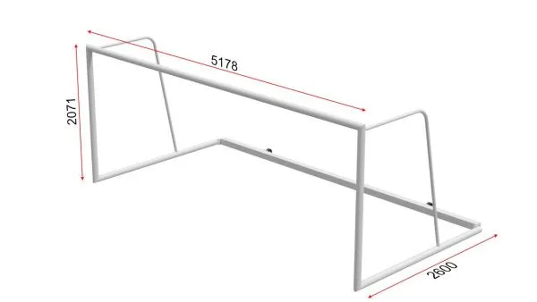Ворота футбольные с креплением к земле, 5х2 м, по ГОСТу, тип 4