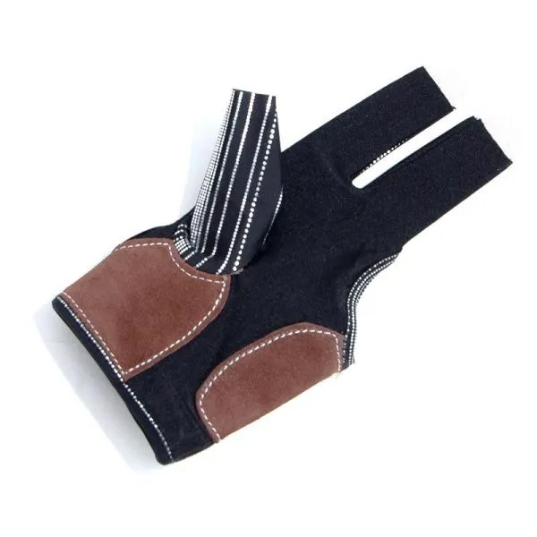 Перчатка бильярдная «K-1» (черная, серебро, вставка кожа)