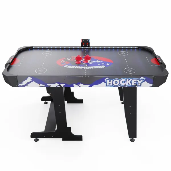 Игровой стол – аэрохоккей с подсветкой DFC Championship 53" 135 х 65 см, складной, черный