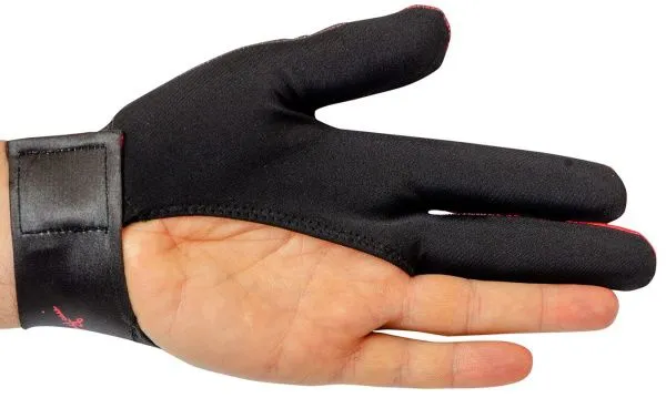 Перчатка для кия черно-красная на левую руку серия Renzline коллекция Renzo Longoni Player