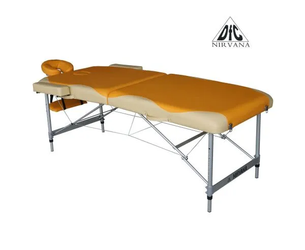 Массажный стол DFC NIRVANA, Elegant PREMIUM, 192х75х6 см, алюм. ножки, цвет оранж./беж. (orange/beig