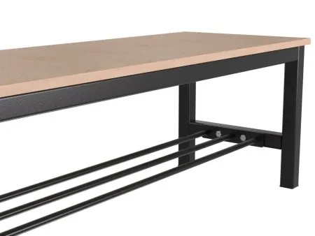 Скамейка для раздевалки без спинки (настил ЛДСП) с полкой для обуви