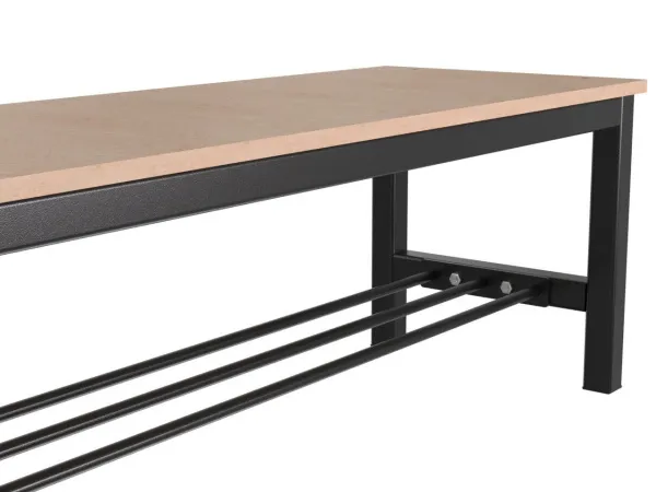 Скамейка для раздевалки без спинки (настил ЛДСП) с полкой для обуви