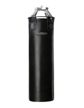 Боксёрский мешок «onePRO FILIPPOV» Ø40 из натуральной кожи Черный 90см/40см/35-38кг