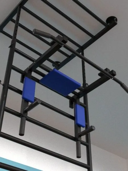 Шведская стенка с регулировкой высоты враспор, с турником (тип 1)