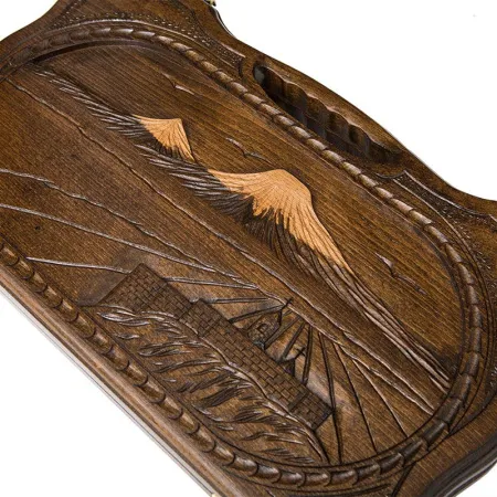 Нарды резные "Арарат и Хор Вирап" с ручкой 30, Haleyan