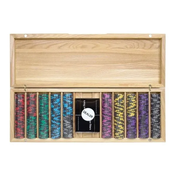 Набор для покера Black Stars на 500 фишек в кейсе из ясеня v2, Partida