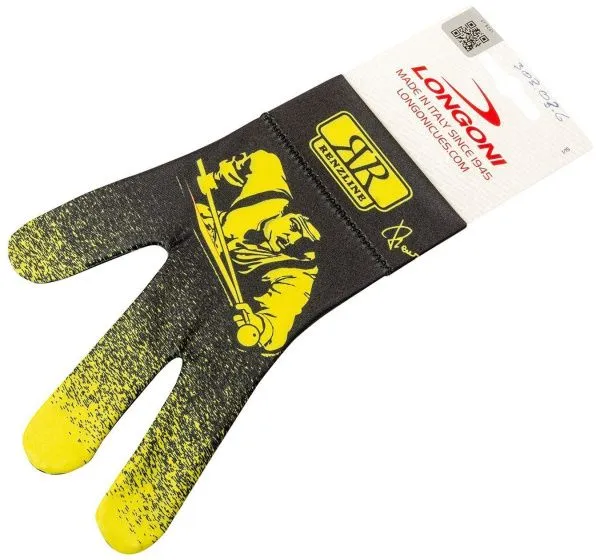 Перчатка для игры в бильярд на левую руку черно-желтая, Renzline — Renzo Longoni Player