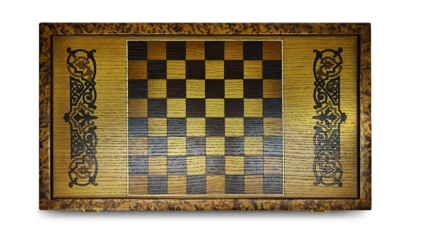 Нарды-шашки резные "Эдем" 25 из ясеня