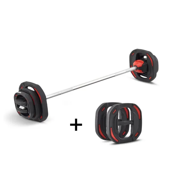 Памп-штанга для аэробики 19,8 кг c двумя дополнительными дисками по 5 кг REBEL