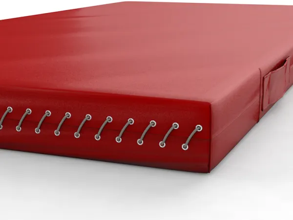 Мат гимнастический 2000х1000х100 мм на шнуровке с ручками (красный)