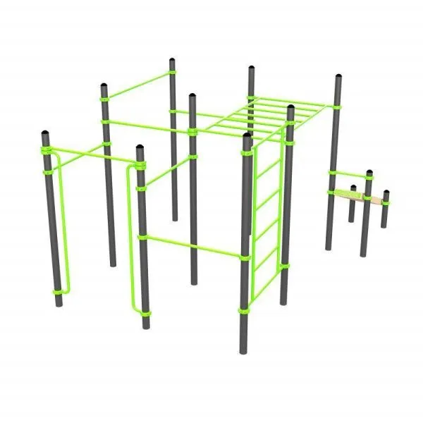 W326 Воркаут (поручни, 7 перекладин, рукоход клас., шведская стенка, наклонная скамья) ZAVODSPORTA