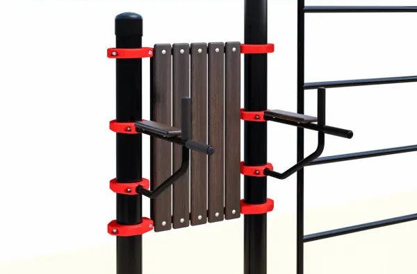 Комплекс из шведской стенки, тренажера брусья-пресс, турника хватом «молоток» (PAW-63)