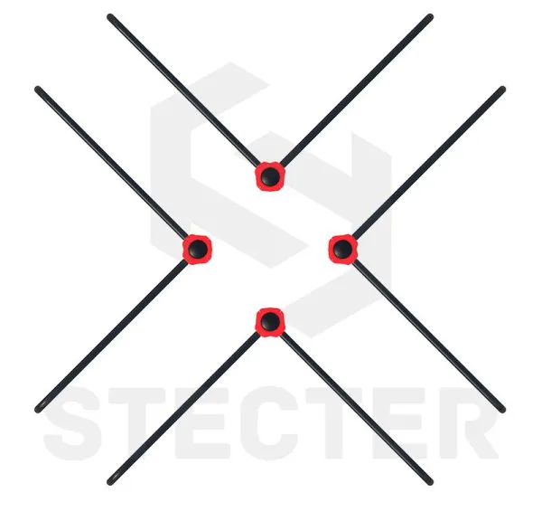 Комплекс из параллельных брусьев Крест 89х3 мм