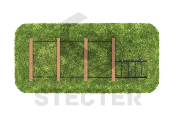 Элемент полосы препятствий "Разрушенная лестница"