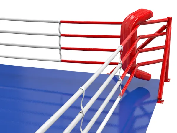 Боксерский ринг на упорах 6х6 м, боевая зона 5х5 м