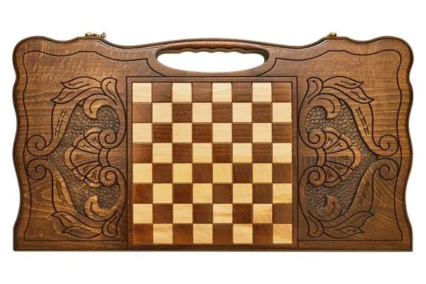 Нарды резные "Арарат и Хорвирап 3" с ручкой 60, Haleyan