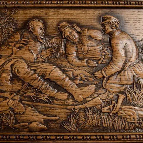 Нарды Ивановские "Охотники на Привале" бук, патина