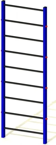 Профессиональная шведская стенка Kampfer KSW professional Outdoor (синий/красный)