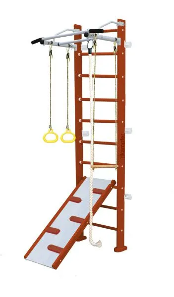 Шведская стенка Kampfer Ride Wall (№4 Вишневый Стандарт белый турник)