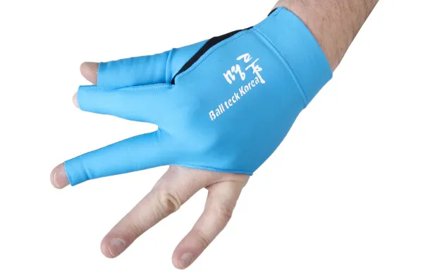 Перчатка бильярдная «Ball Teck 3» (черно-бирюзовая, вставка замша), защита от скольжения