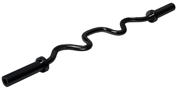 Гриф олимпийский сильноизогнутый 47" черный, с замками FT-OC-51