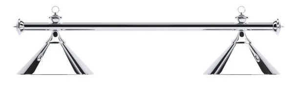 Лампа на два плафона «Elegance» (серебристая штанга, серебристый плафон D35см)