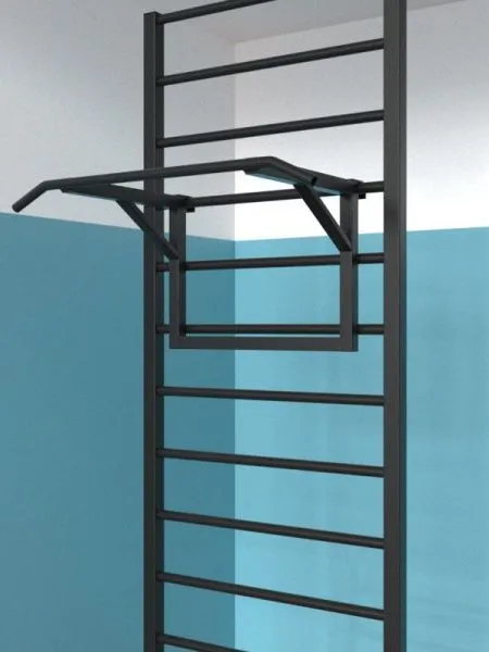 Шведская стенка цельносварная напольная с турником (тип 1)