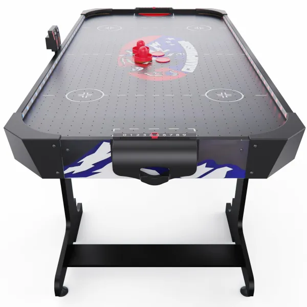 Игровой стол – аэрохоккей с подсветкой DFC Championship 53" 135 х 65 см, складной, черный