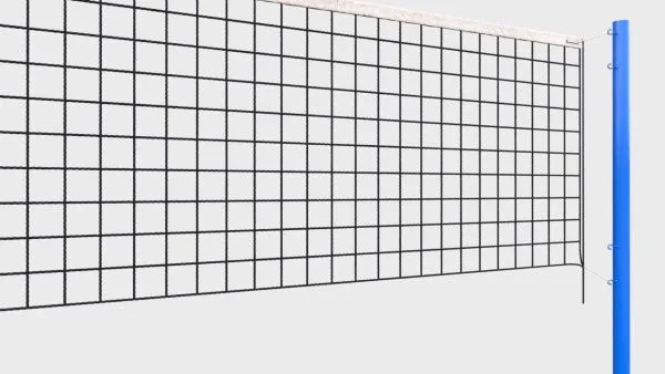 Волейбольная сетка с уличными стойками, диаметр нити 3 мм, диаметр троса 6 мм
