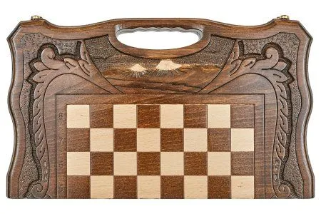 Шахматы резные с Араратом, ручкой и ложементом 40, Haleyan