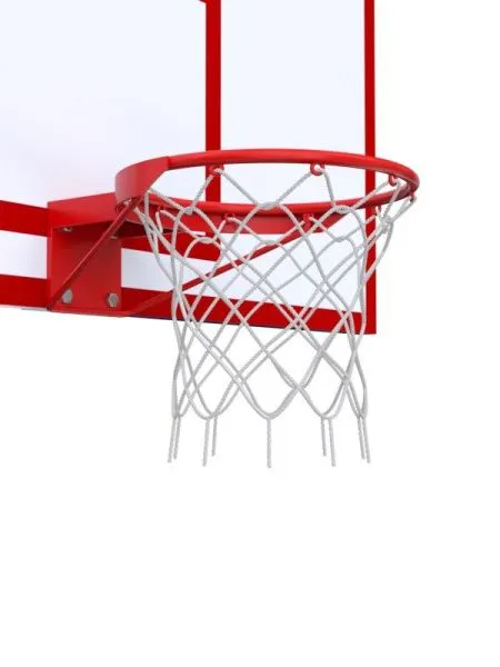 Баскетбольная стойка одноопорная разборная с щитом 1800х1050 мм из метал. листа и усиленным кольцом