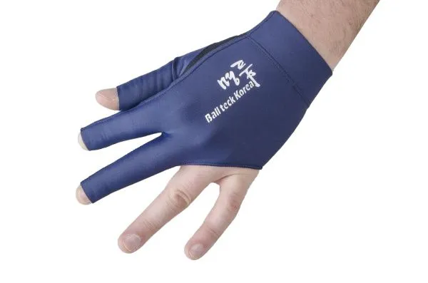 Перчатка бильярдная «Ball Teck 3» (черно-темно-синяя, вставка замша), защита от скольжения