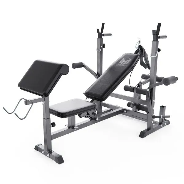 Скамья со стойками под штангу DFC GYRONETICS GN008 с партой для бицепса