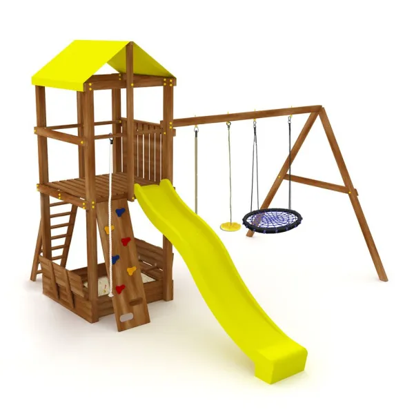 Спортивно-игровой комплекс Kampfer Game Castle №2 (синее гнездо и желтая лиана)