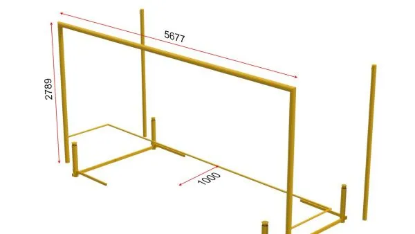 Ворота для пляжного футбола со стойками натяжения 5,5х2,2 м