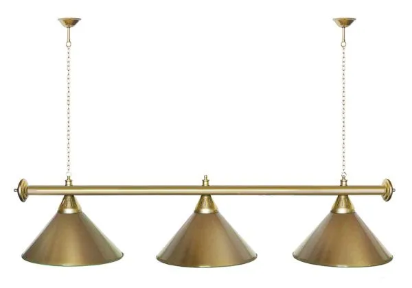 Лампа "STARTBILLIARDS" 3 пл.(плафоны золото, штанга золото)