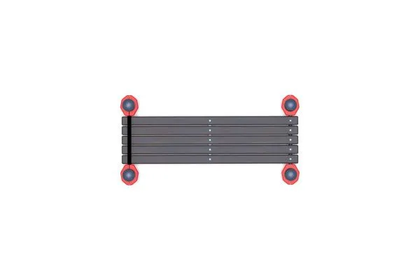 Горизонтальная гимнастическая скамья с фиксацией ступней