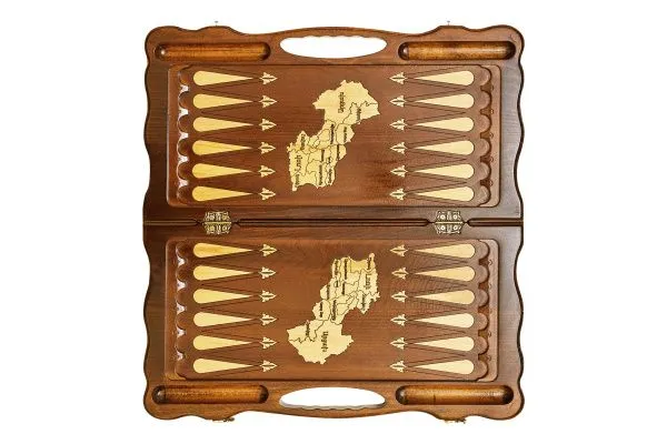 Нарды резные "Арарат и Хорвирап 3" с ручкой 60, Haleyan